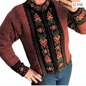 Icelandic Design Zip Front Vintage Sweater Size M
